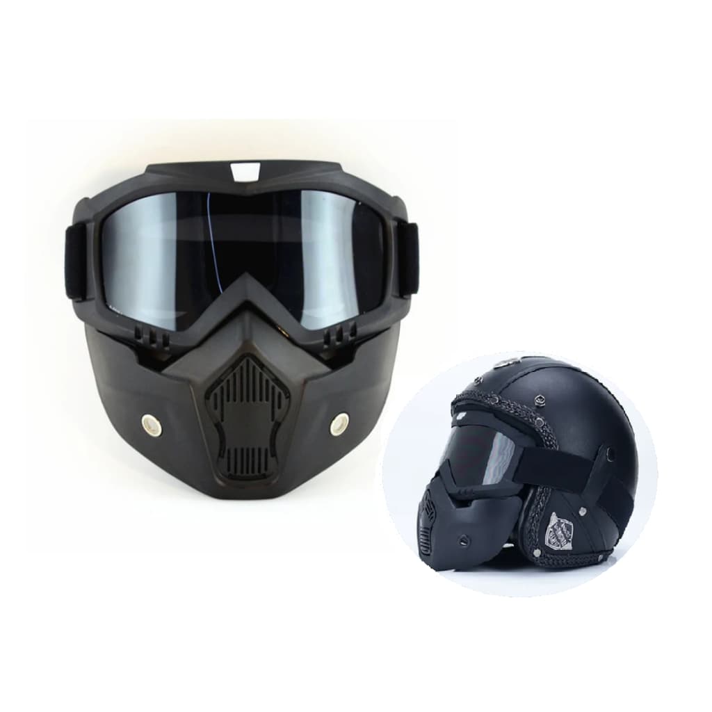 Óculos e Mascara Esporte P/ Capacete Aberto Não Shark Raw Motociclista