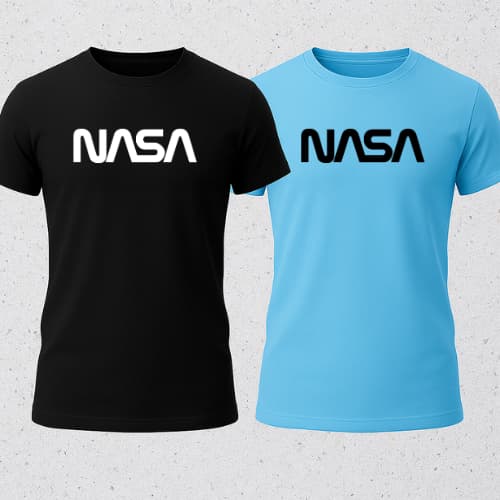 Kit com 2 Camisetas NASA SPACE 100% Fio 30.1 Algodão Camisa Blusa Unissex Várias Cores