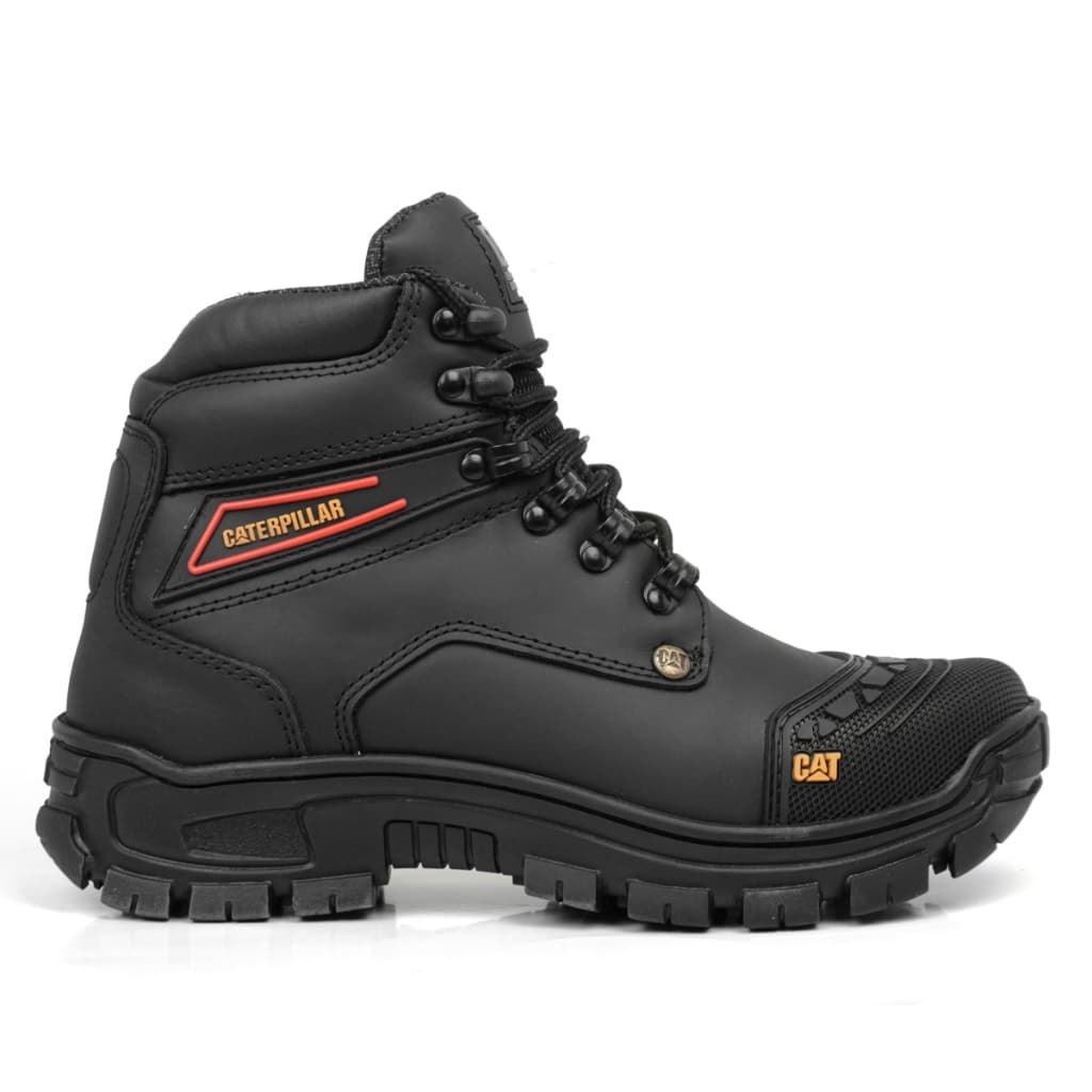 Bota Coturno Masculino Caterpillar 2190 Trabalho Couro Legítimo Palmilha Gel Bico Reforçado