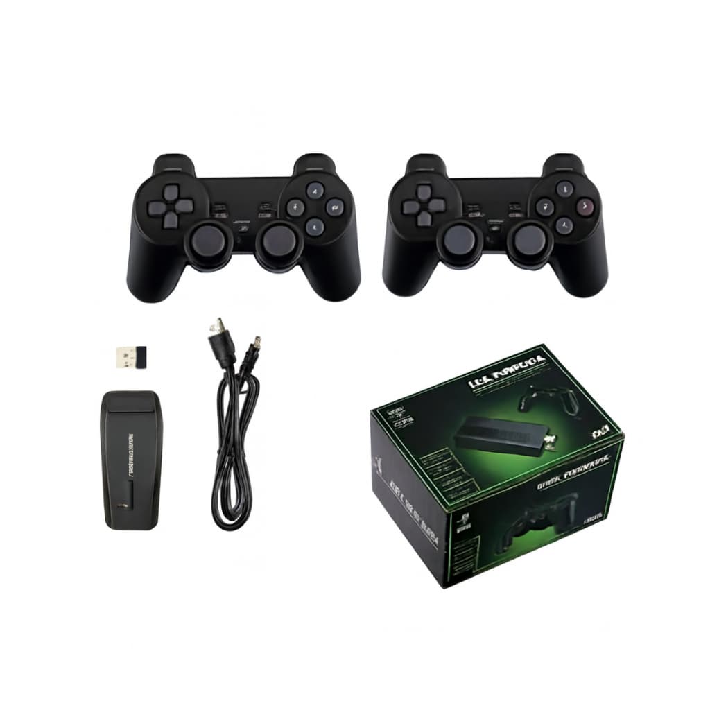 Video Games Retrô Stick 2 Controles Sem Fio Com Jogos Clássicos Cor Preto