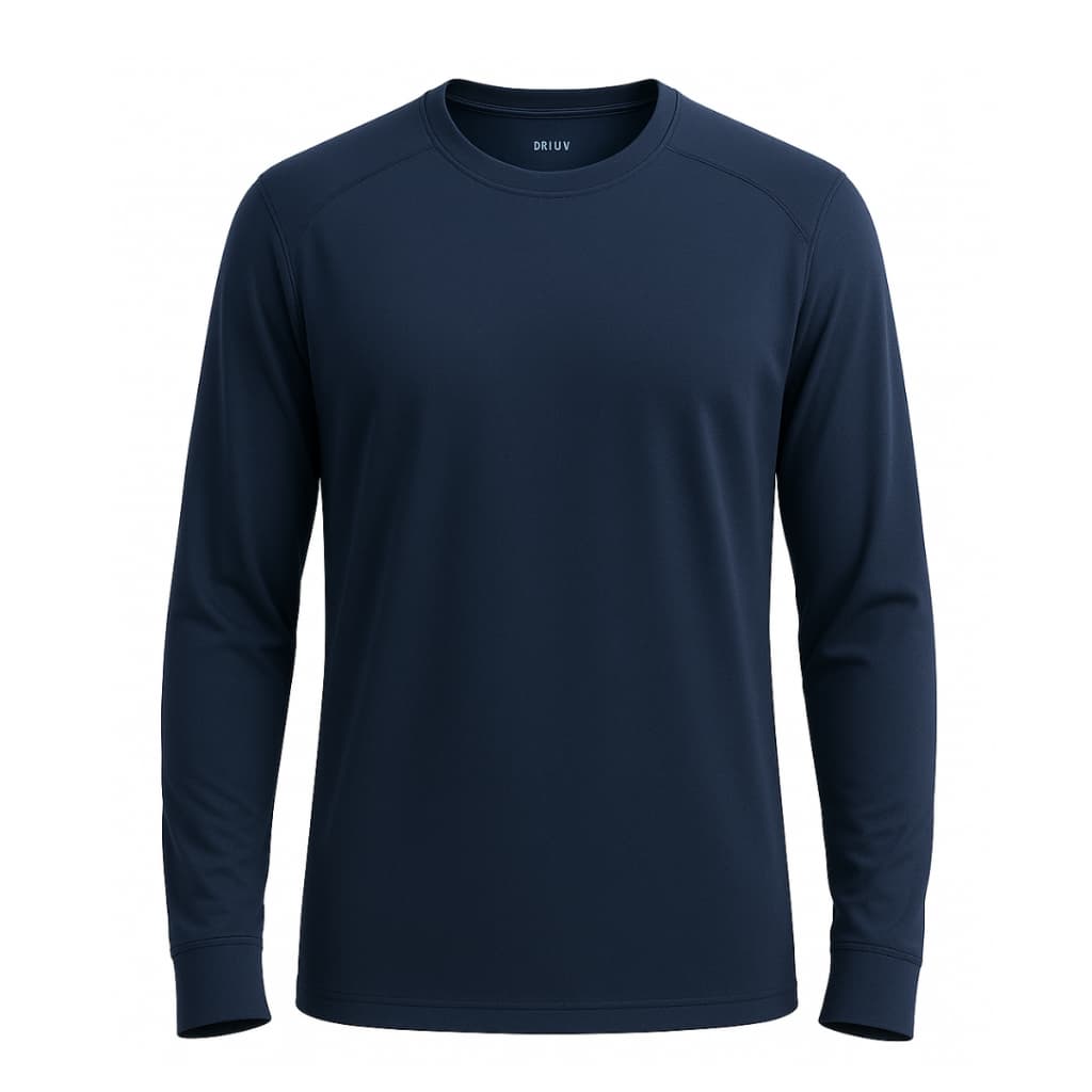 Camisa Dri UV Manga Longa com Punho Proteção Solar UV50+ Secagem Rápida Esportiva Unissex – Azul Marinho / Cinza / Preto