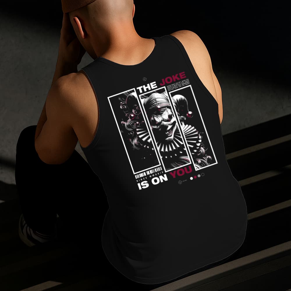 Camiseta Regata Masculina Estampada Palhaço Assustador Algodão Estilo Conforto Diário Tamanho P GG