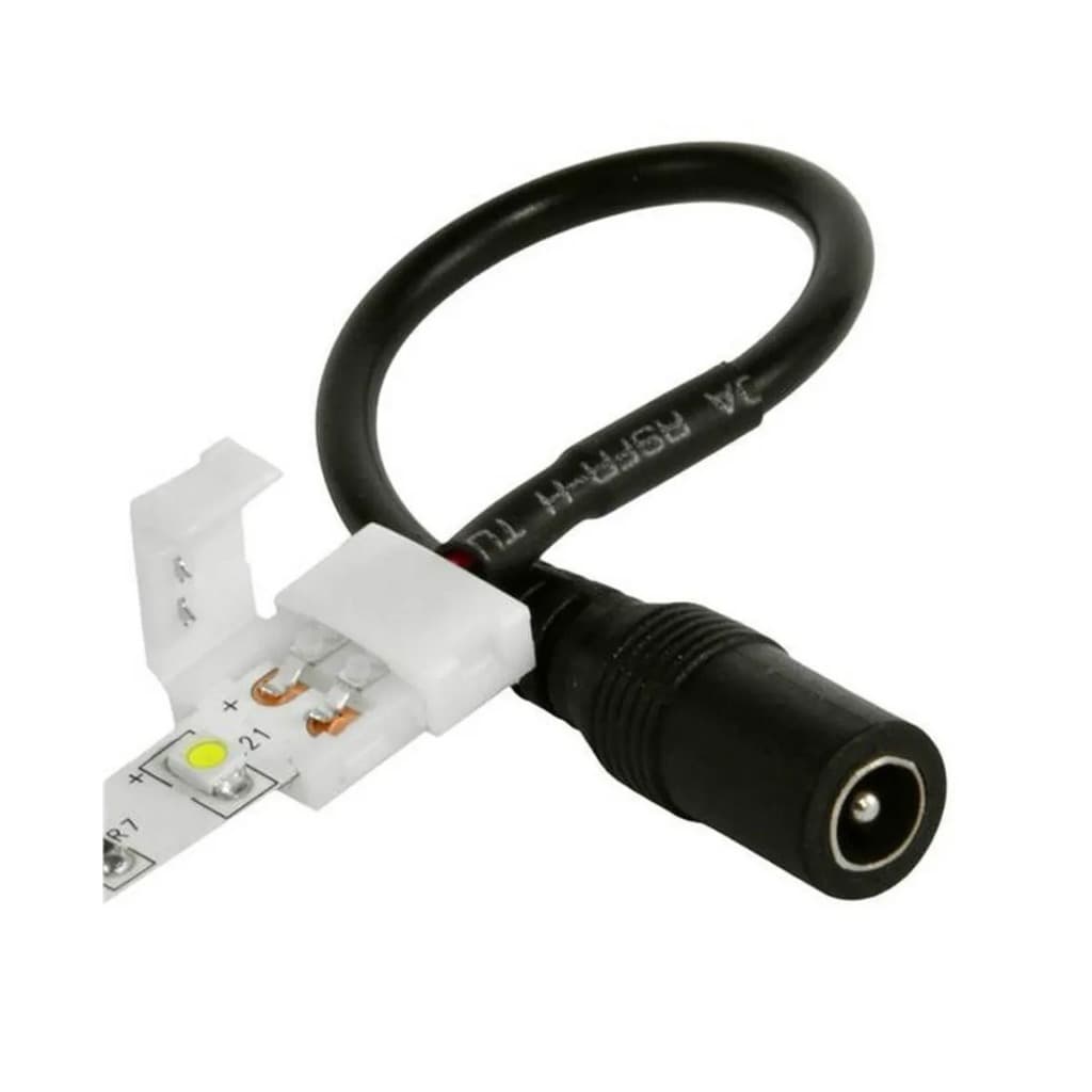 Cabo Conector Plug P4 com Emenda Pressão Click para Fita LED 2 Vias 5050, 3528, 2835  até 10mm