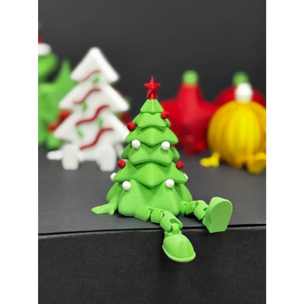 Boneco Natalino Árvore De Natal Articulado Enfeite Decoração Presépio Mesa Sentado Miniatura Brinquedo Bonequinho