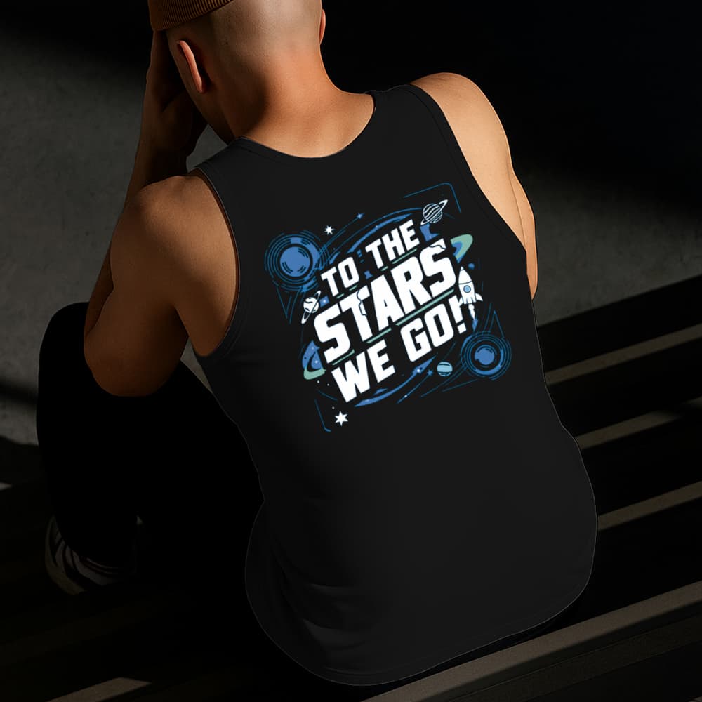 Camiseta Regata Masculina Estampada Ir ao Espaço 100% Algodão Estilo Conforto Diário Do Tamanho P GG