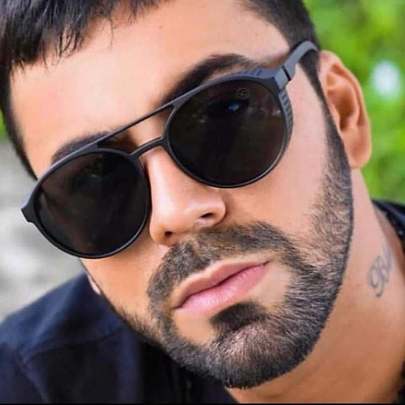 oculos masculino de sol redondo UV400 com protecao lateral ciclismo a prova de vento confortavel