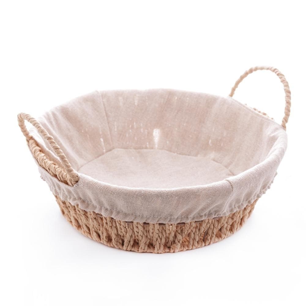 Cesta Alca Papel Redonda Com Forro Em Tecido 24x12cm - Wolff