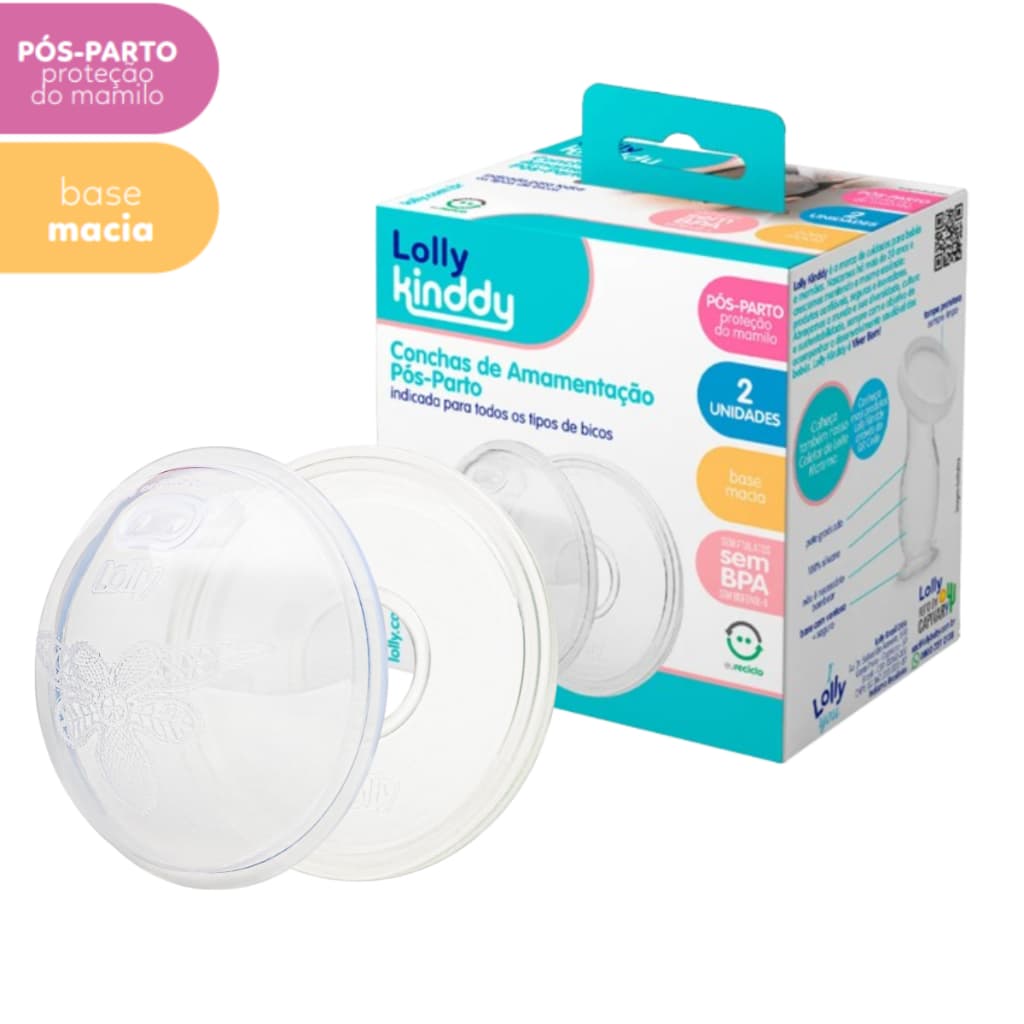 Conchas Amamentação Pós-Parto Proteção do Mamilo Base Macia 2 Unidades Lolly