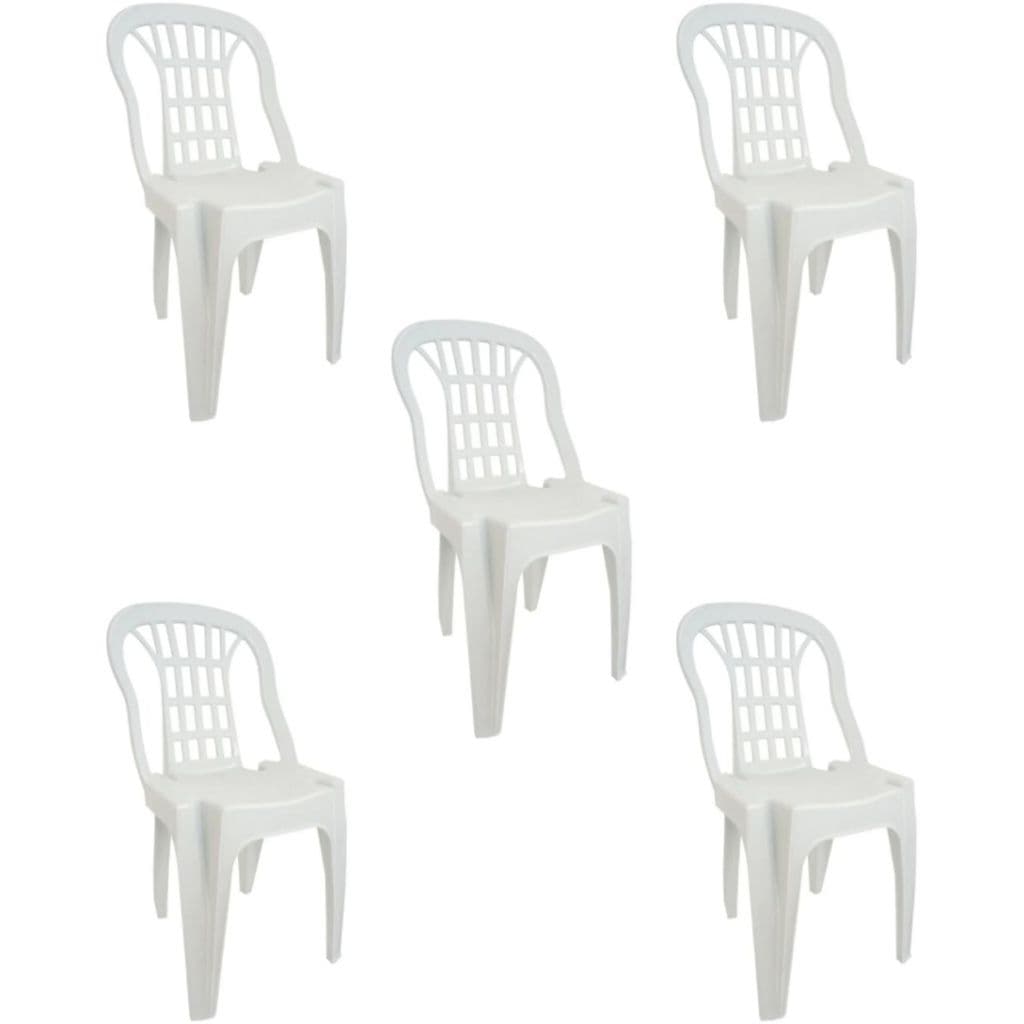 5 Cadeira Bistrô Serro Branca ANTARES – Suporta até 154kg, Design Moderno e Resistente