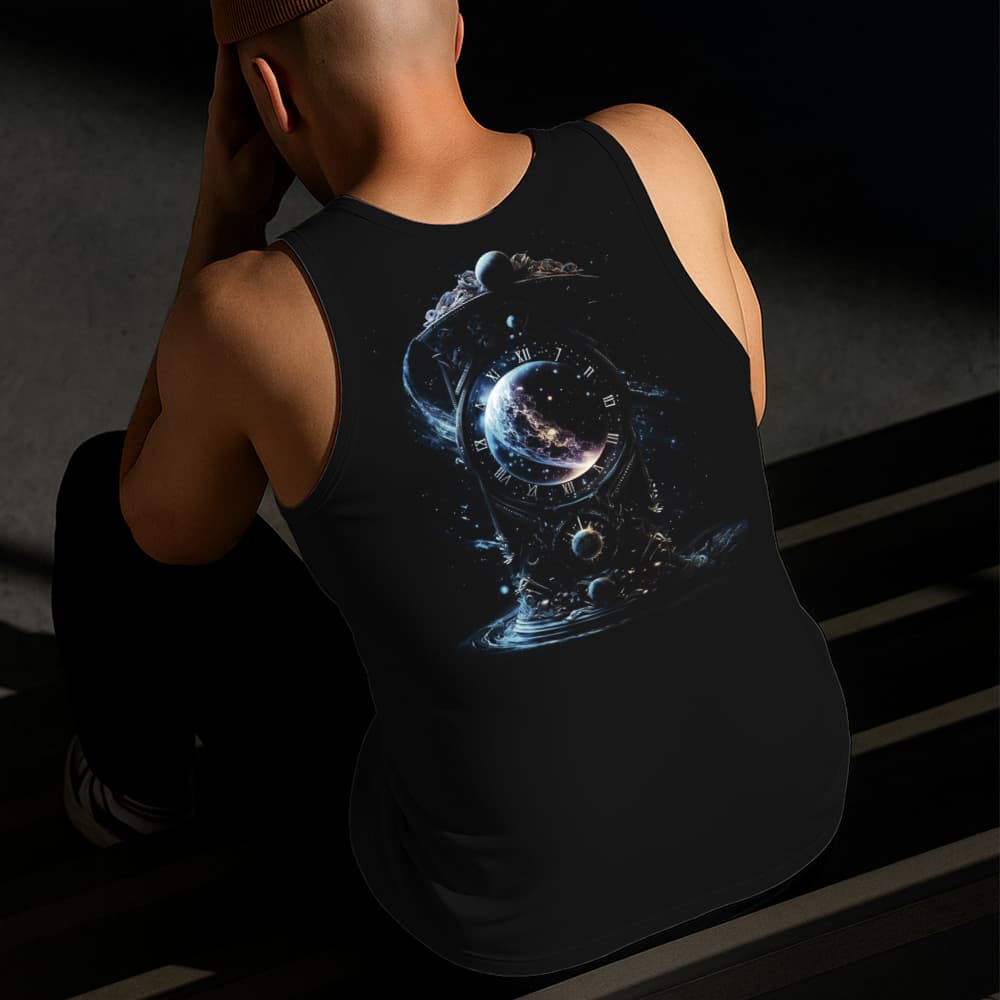 Camiseta Regata Masculina Estampada Máquina do Tempo Algodão Estilo Conforto Diário Do Tamanho P GG