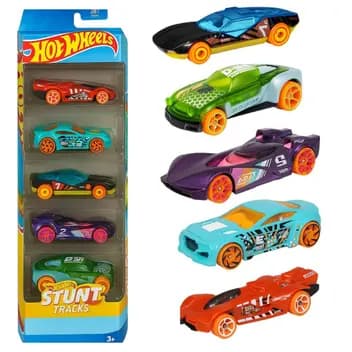 Kit 5 Carrinhos Hot Wheels Stunt Tracks JBJ81 Mattel