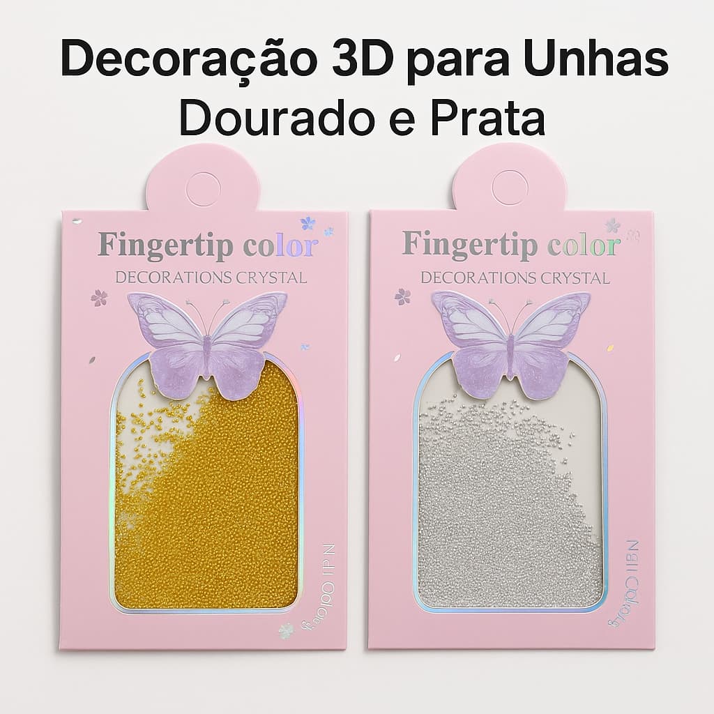 Microesferas para Unhas 2 Cores 0.3–0.4mm Decoração 3D Caviar Nail Art para Manicure Profissional