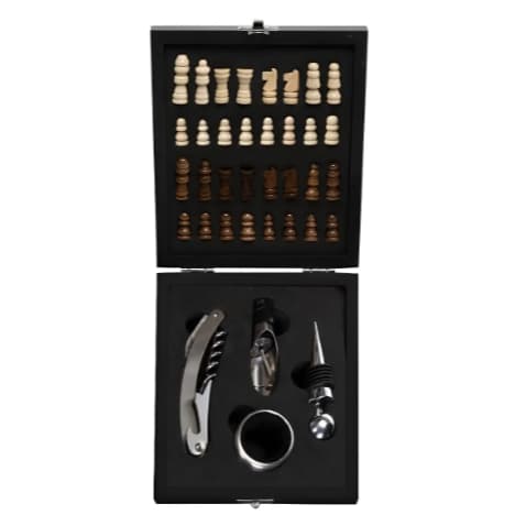 KIT ABRIDOR DE VINHO + MALETA + MINI XADREX