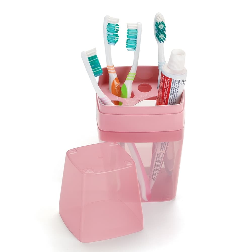 Estojo Porta Escova Dental Guardar Pasta Fio Viagem Férias