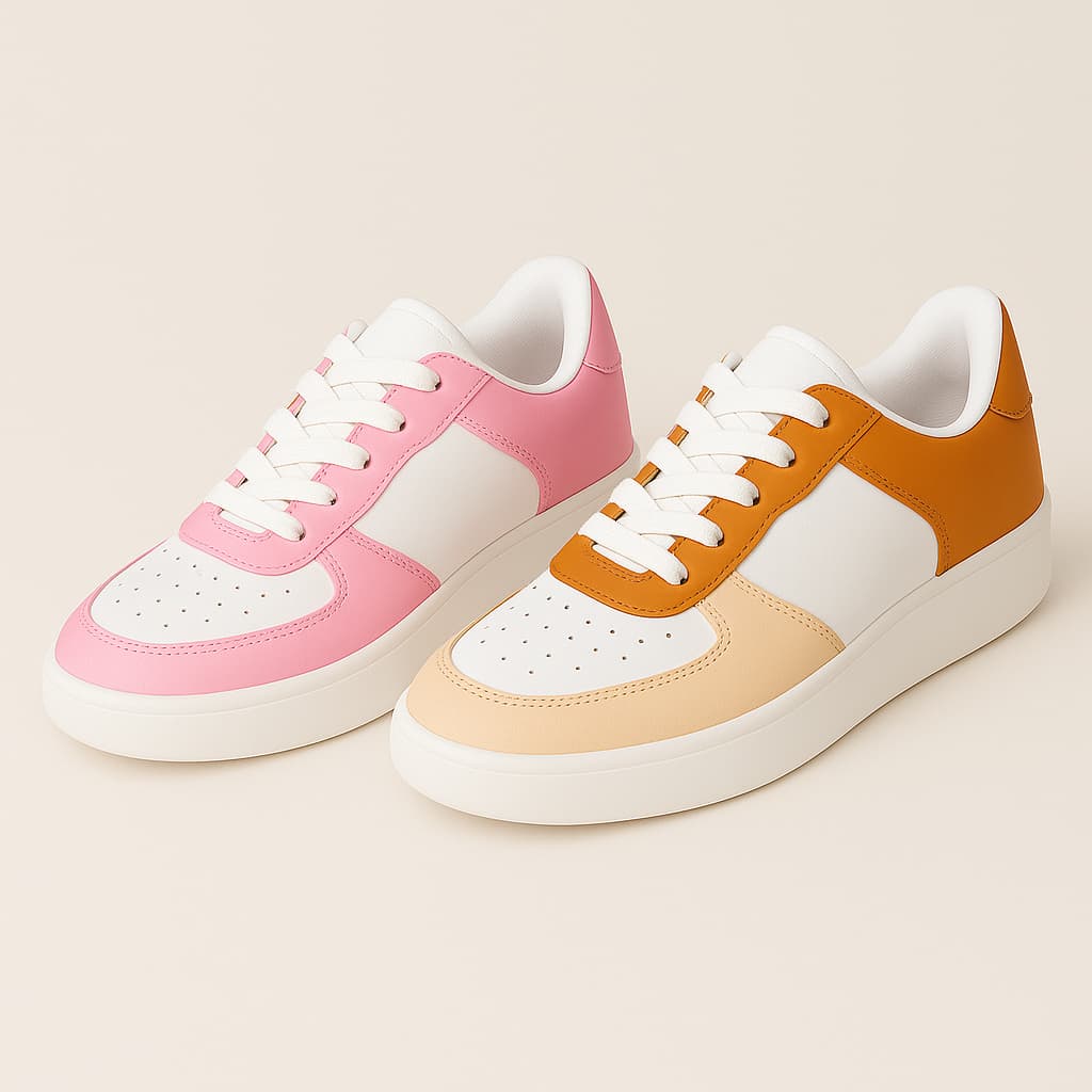 Kit 2 Pares Tênis Femininos Casual Texturizado Dia a Dia Básico- Promoção Envio Imediato