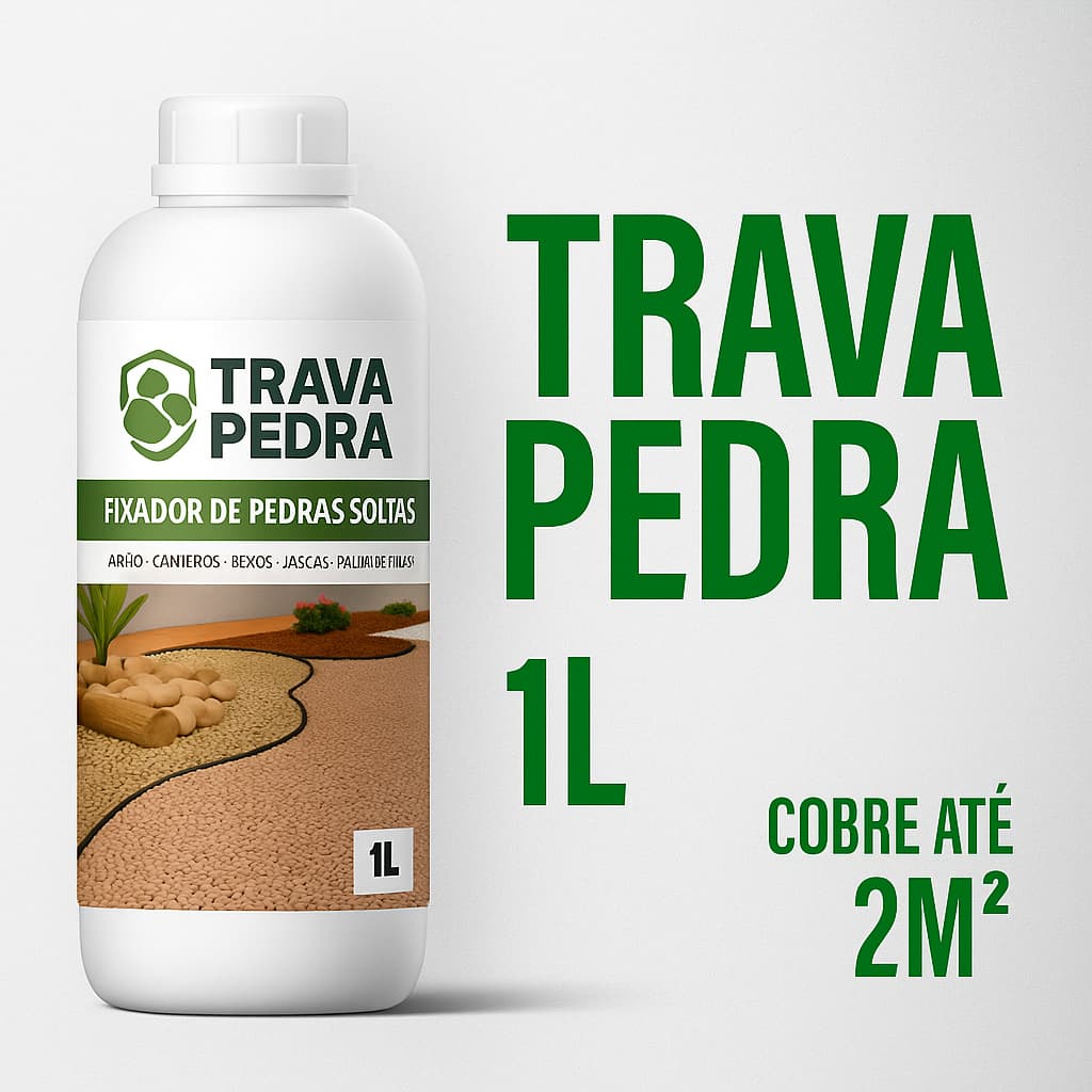 Fixador De Pedras Soltas 1L - TRAVA PEDRAS - Selante Profissional para Pedras Pisos Drenantes Seixos