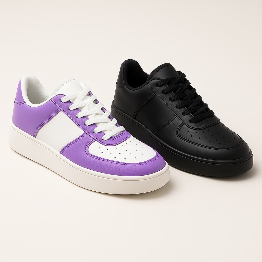 Kit 2 Pares Tênis Femininos Casual Minimalista Texturizado Diurno Básico- Promoção Envio Imediato