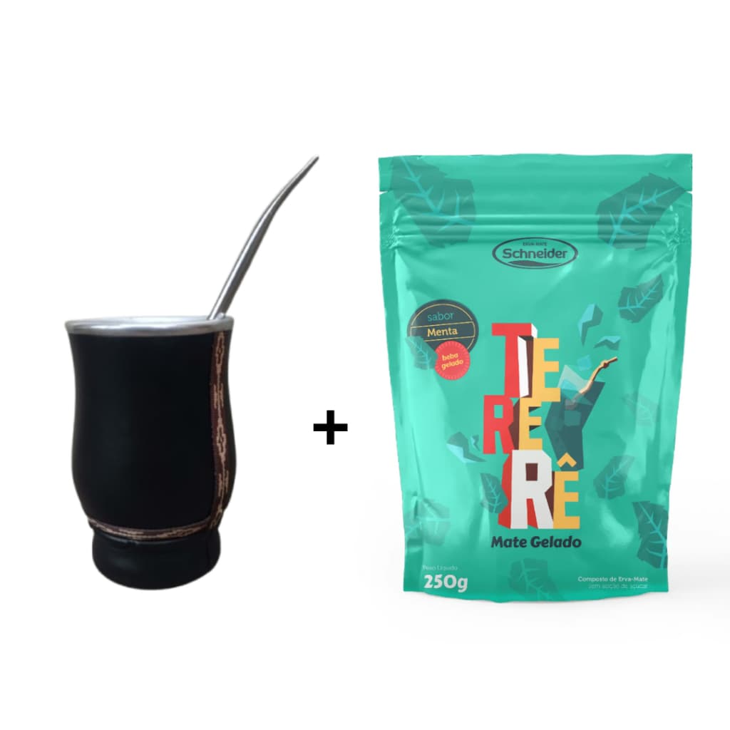Kit tereré cuia térmica + bomba +  Erva Schneider de tereré escolha o sabor