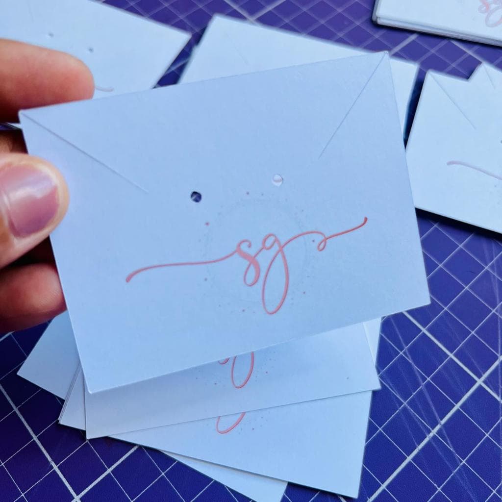Tag Personalizada para brincos e colares com sua logo