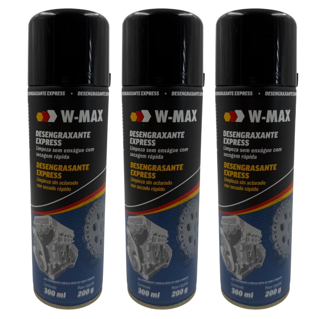 Kit 3 Desengraxante Spray Uso Industrial e Automotivo Wurth W-Max