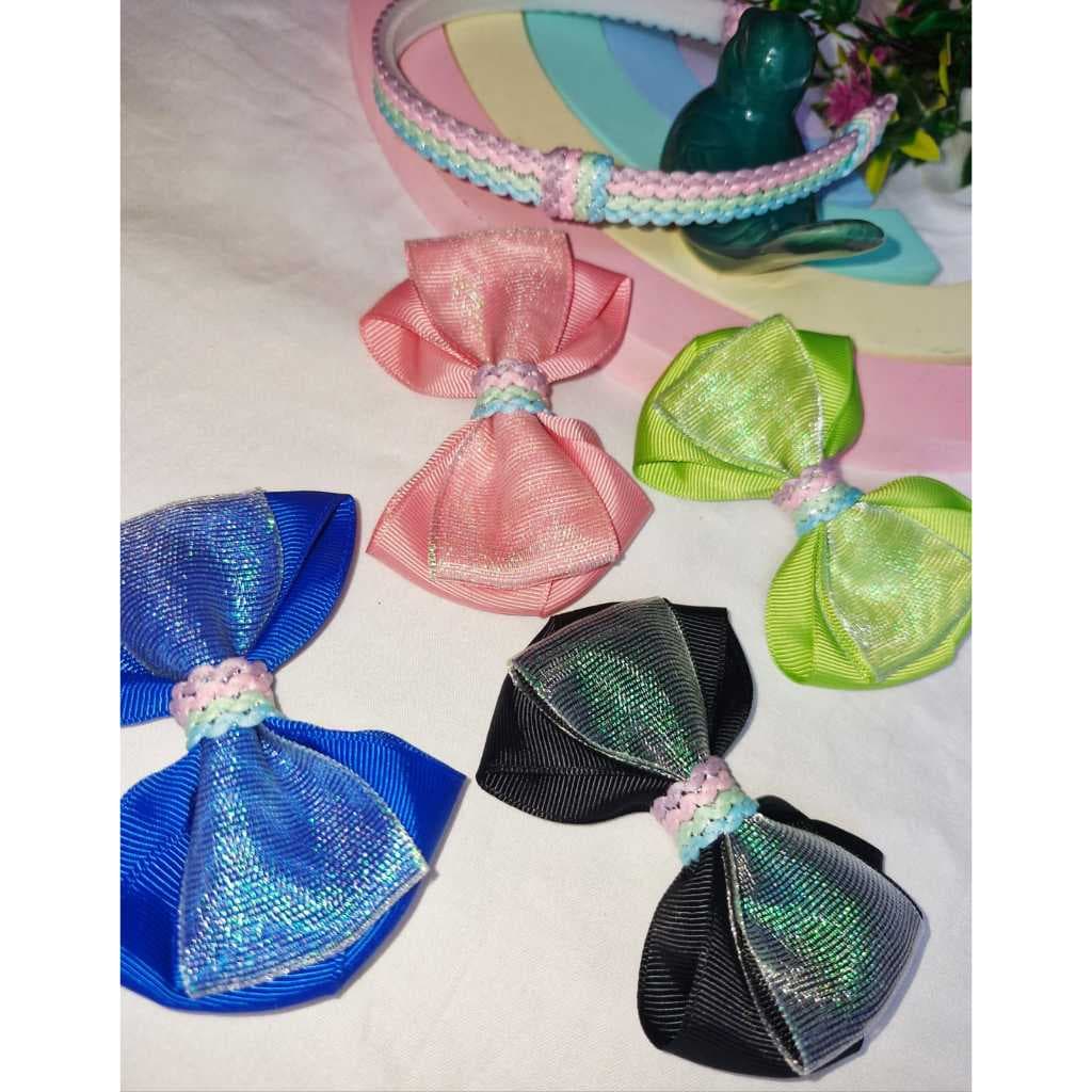 KIT 5 EM 1;TIARA ADAPTÁVEL + 4 LAÇOS LUXOS.