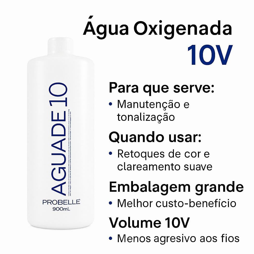 Agua Oxigenada de 10 Volumes 900ml Probelle