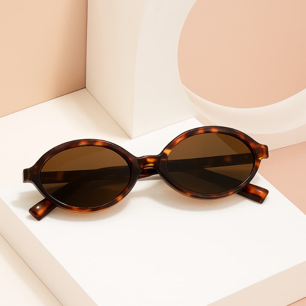 Óculos De Sol Feminino Oval Blogueira Luxury Retro Vintage