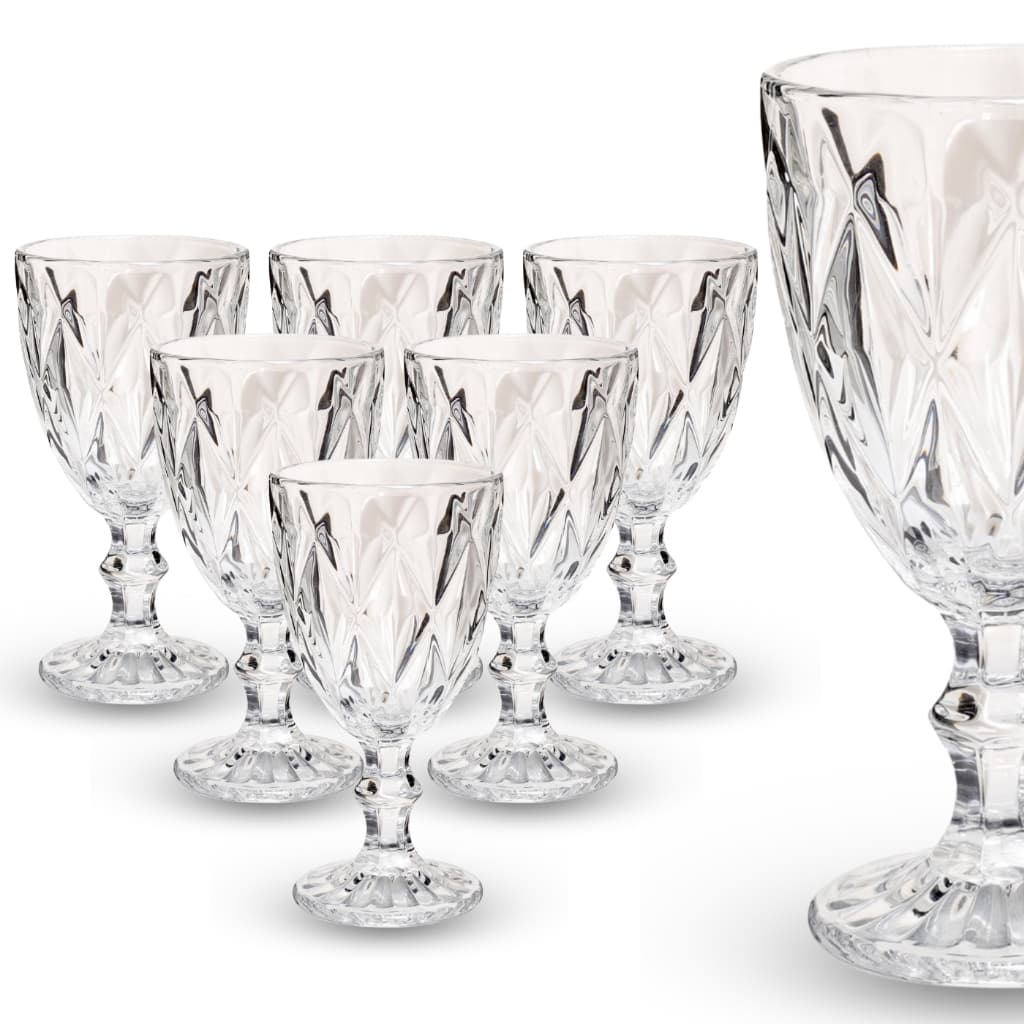 Jogo de Taça Diamante Copo Vidro Transparente 330ml