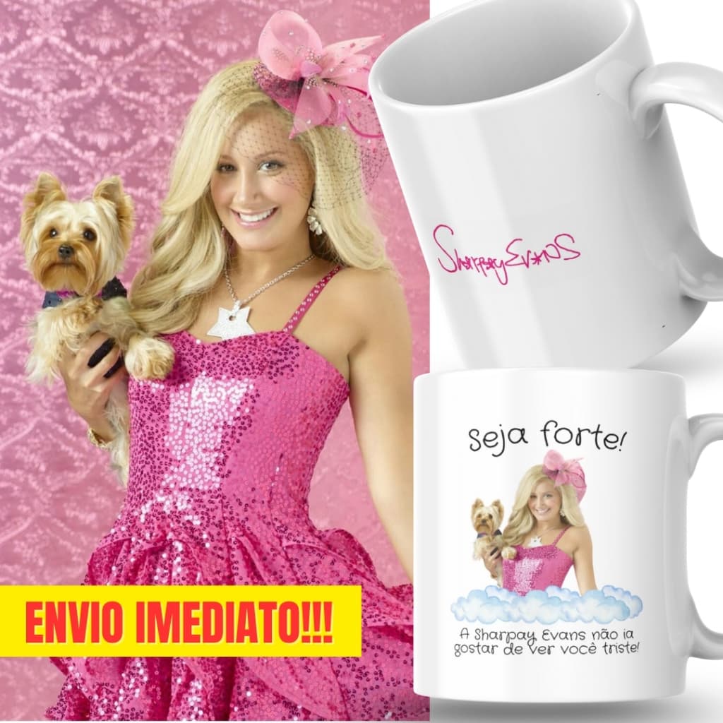 Caneca Xicara Porcelana 325ml Seja Forte Sharpay Evans Disney Personalizada Presente Decoração Casa