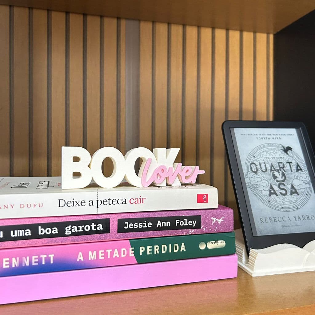 Letreiro Book Lover / Enfeite Decoração para estante de Livros