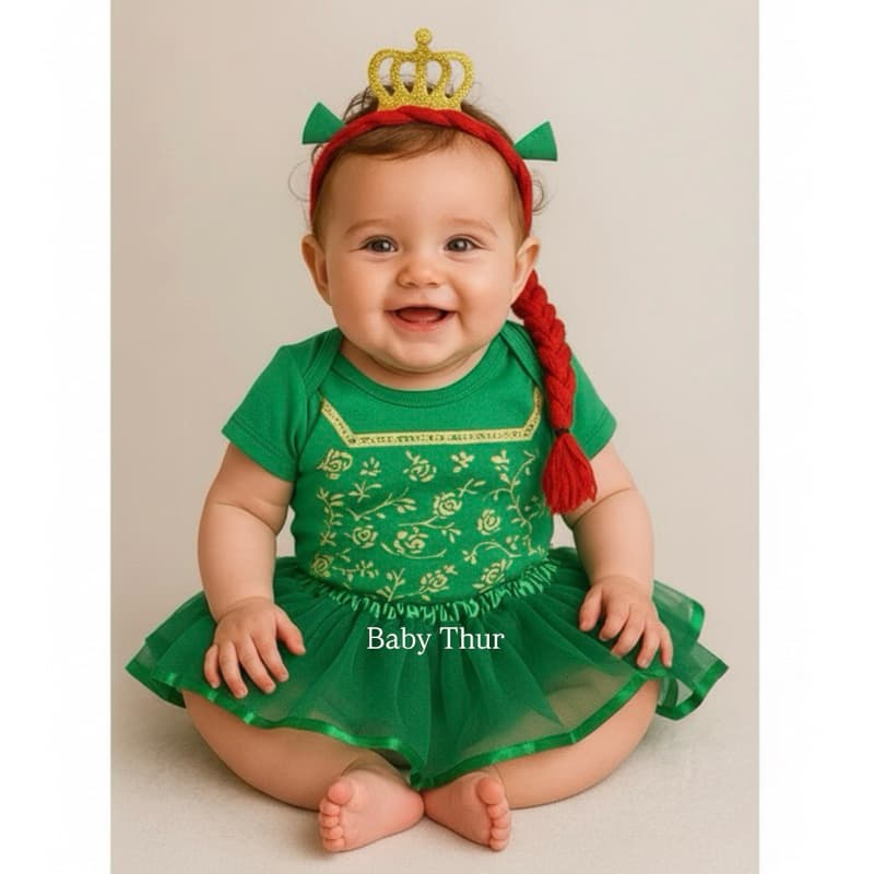 Body Temático Princesa Fiona - Shrek | Mesversário Menina Fantasia