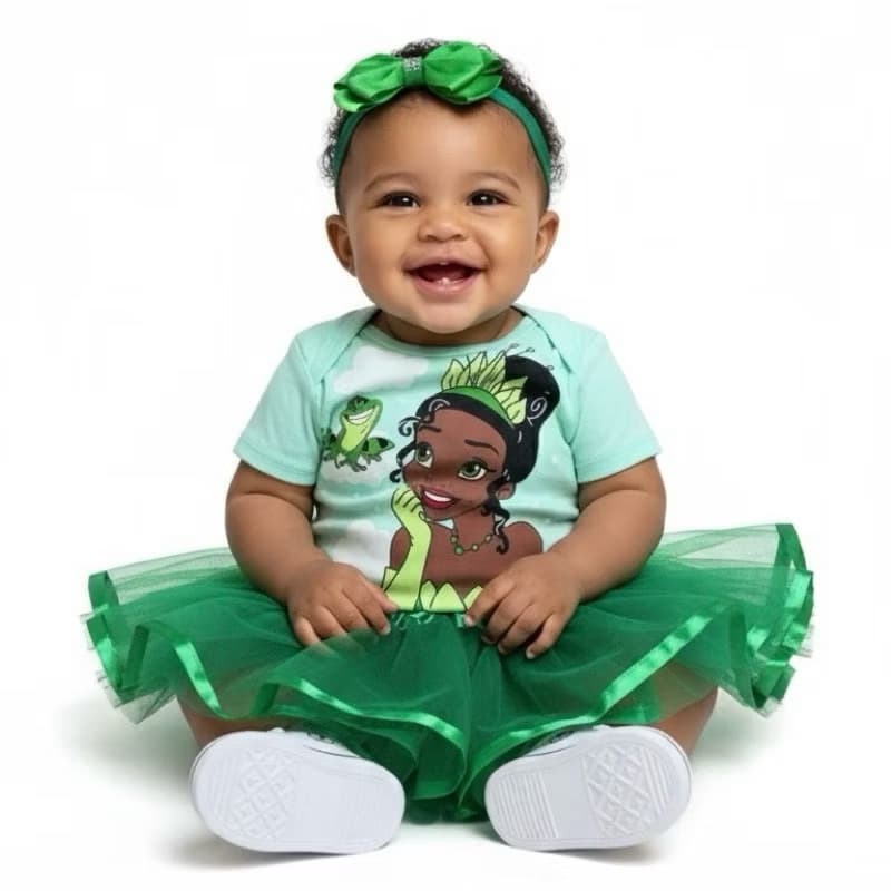 Body Temático Princesa Tiana Mesversário Bebê Festa Menina