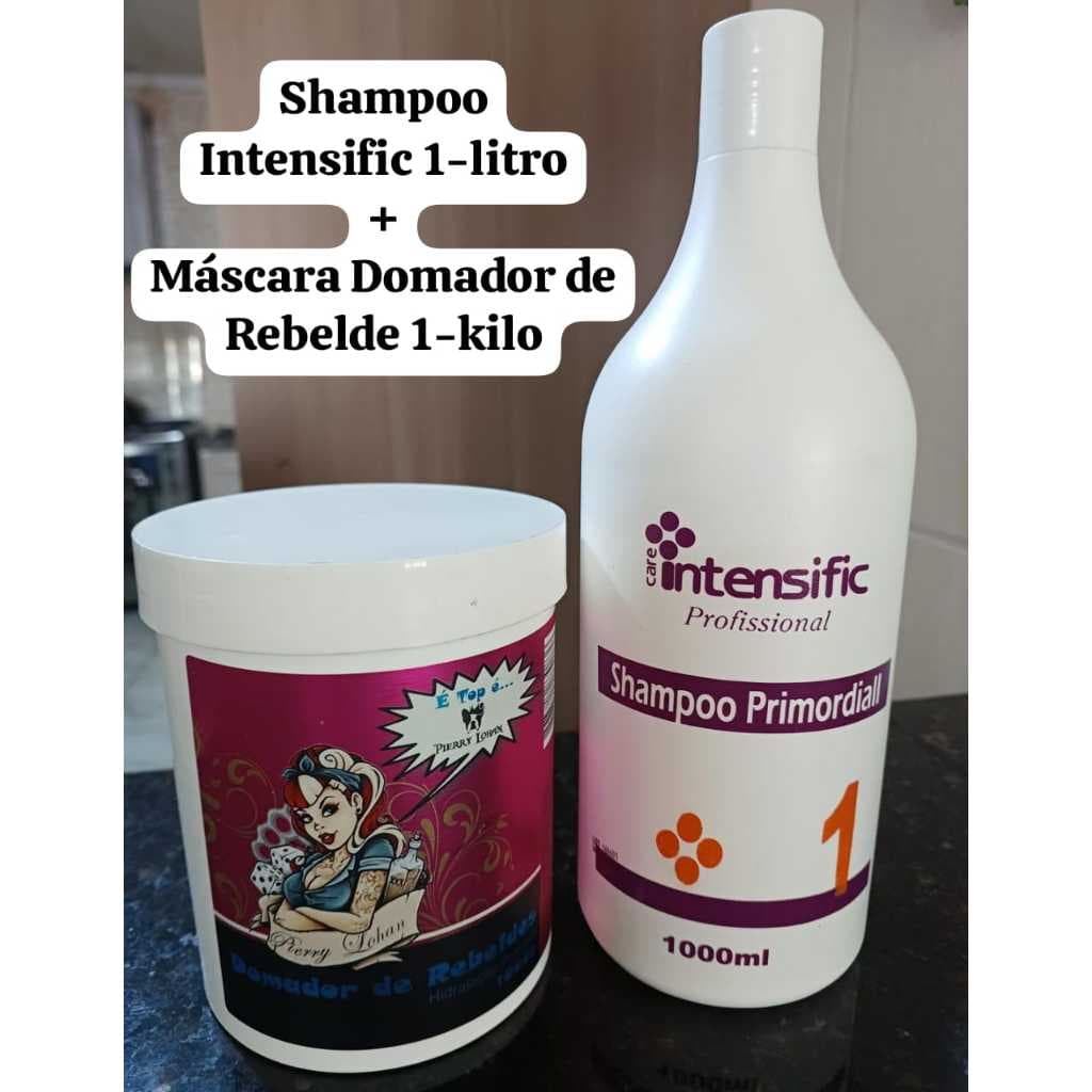 KIT SHAMPOO INTENSIFIC  E MÁSCARA DE HIDRATAÇÃO PROFUNDA DOMADOR DE REBELDES