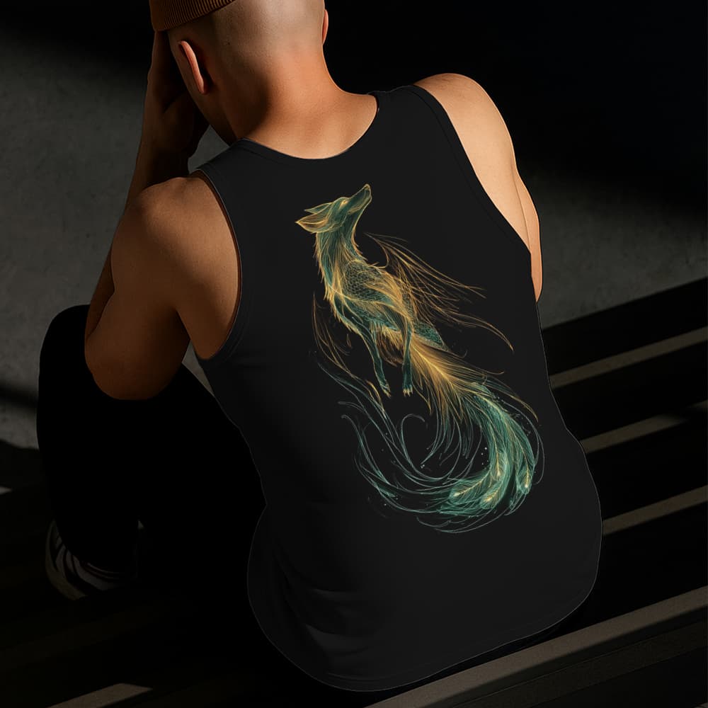 Camiseta Regata Masculina Estampada Raposa Marinha 100% Algodão Estilo Conforto Diário Tamanho P GG