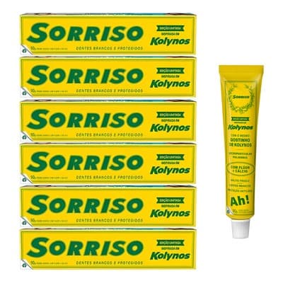Kit com 6 Creme Dental Pasta Kolynos Sorriso 90g cada - edição limitada