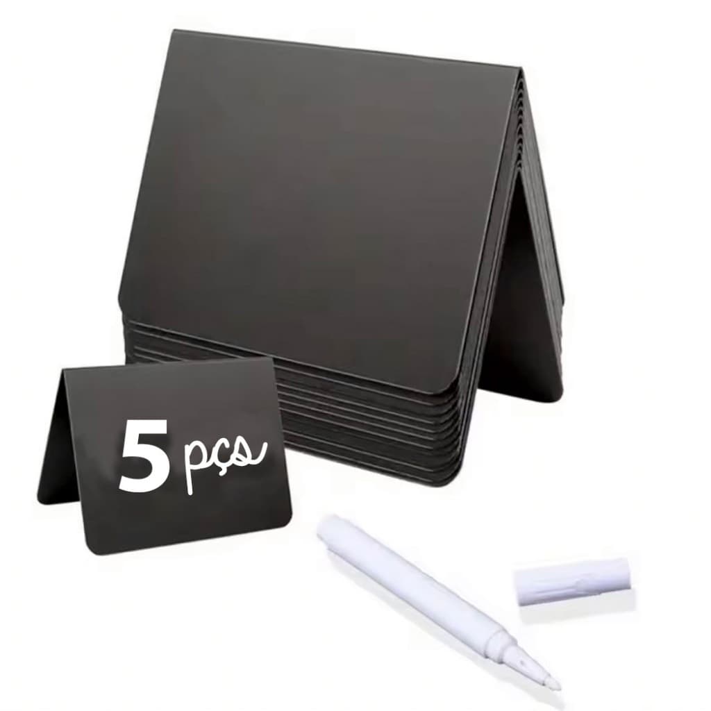 5x Mini Lousa Com Giz Caneta Quadro Negro Lembrancinhas