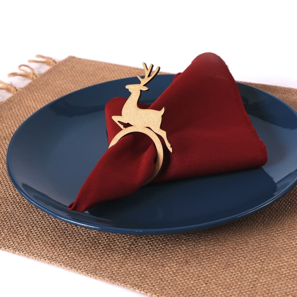 KIT 10 Anél Porta Guardanapo Prendedor Mesa Posta Decoração Sousplat MDF Cru - Diversos Modelos Natal Festa Natalina