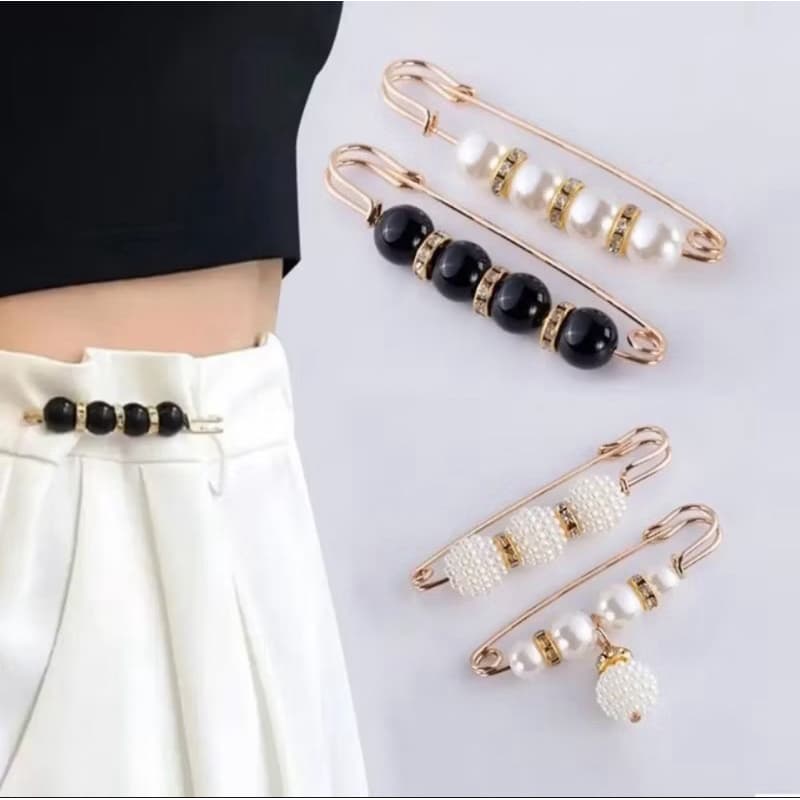 Broches e Alfinetes Prendedor Roupa Segurança Strass Pérola