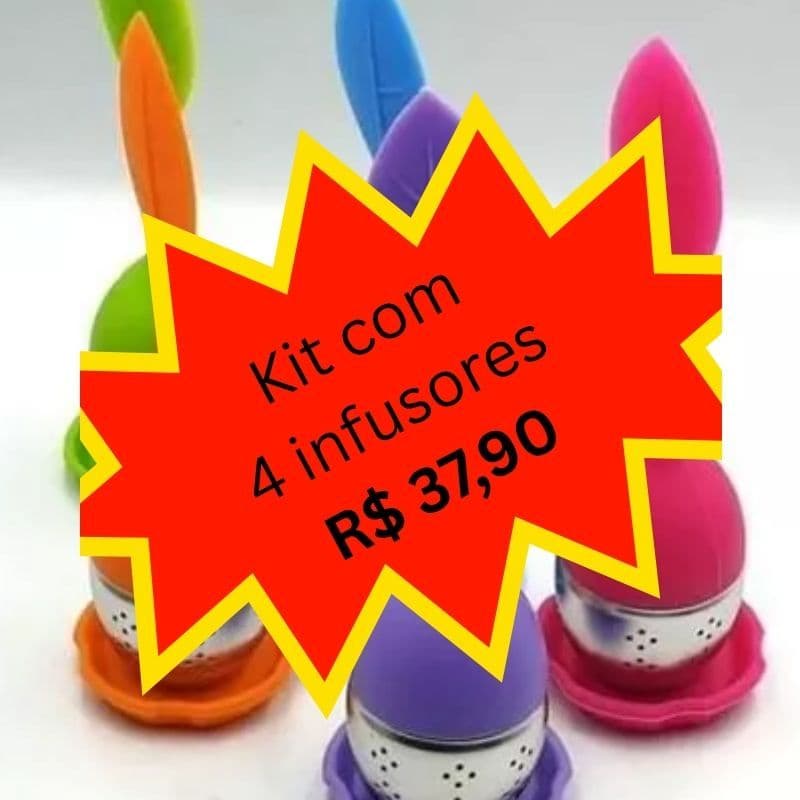 Infusor de Chá de Silicone em Formato de Folha | 1, 2, 3 ou 4unid