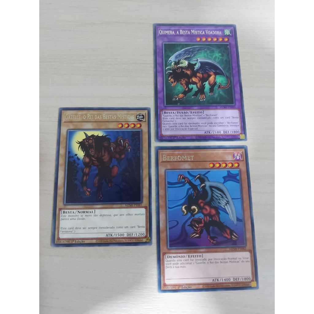 Combo Clássico Yu-Gi-Oh! – Cartas Quimera, Gazelle e Berfomet | Fusão Original Lendária!
