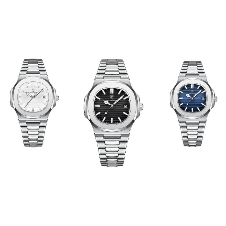 relogio masculino poedagar original luxo prova D'água Inox social classico naut