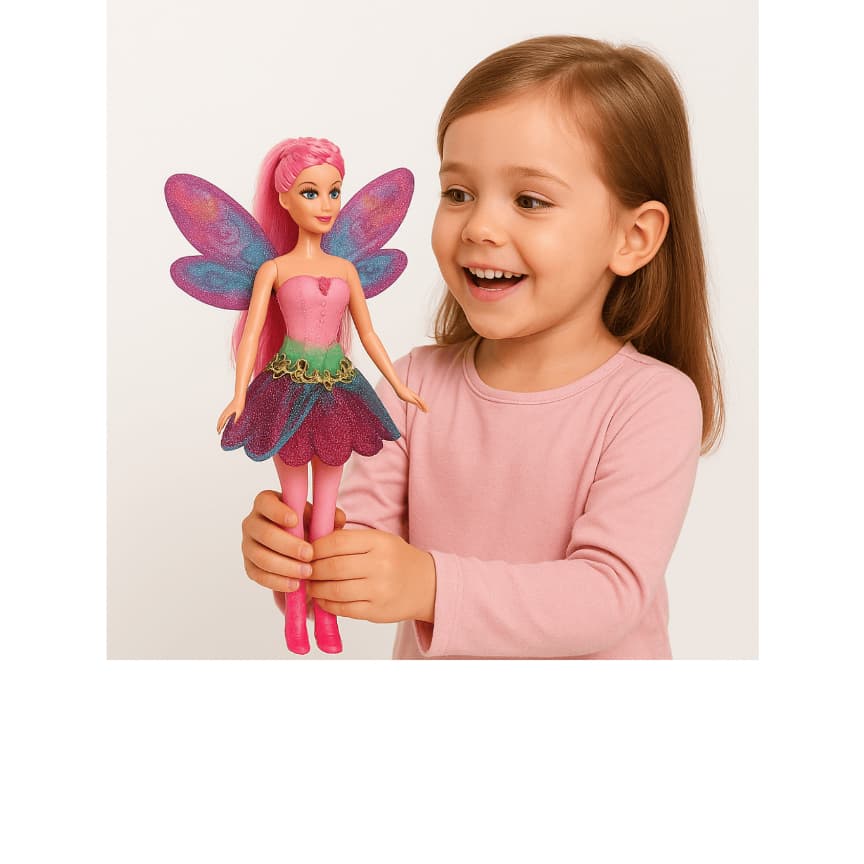 Boneca Fada Mágica Candy Fairy Com Asas Articulada Brinquedo Menina