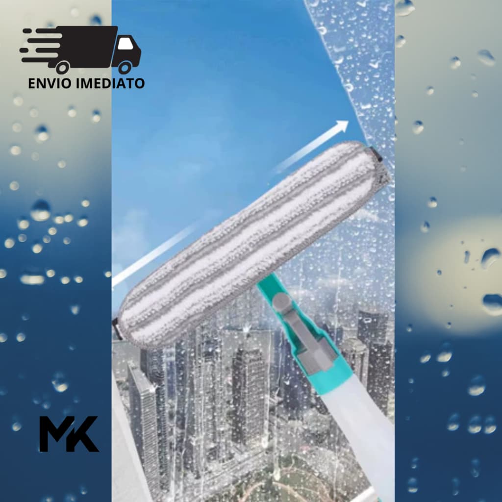 Rodo Limpador Vidro Reservatorio Integrado 250ml Limpeza Rapida Eficiente Casa Carro Mop Limpador
