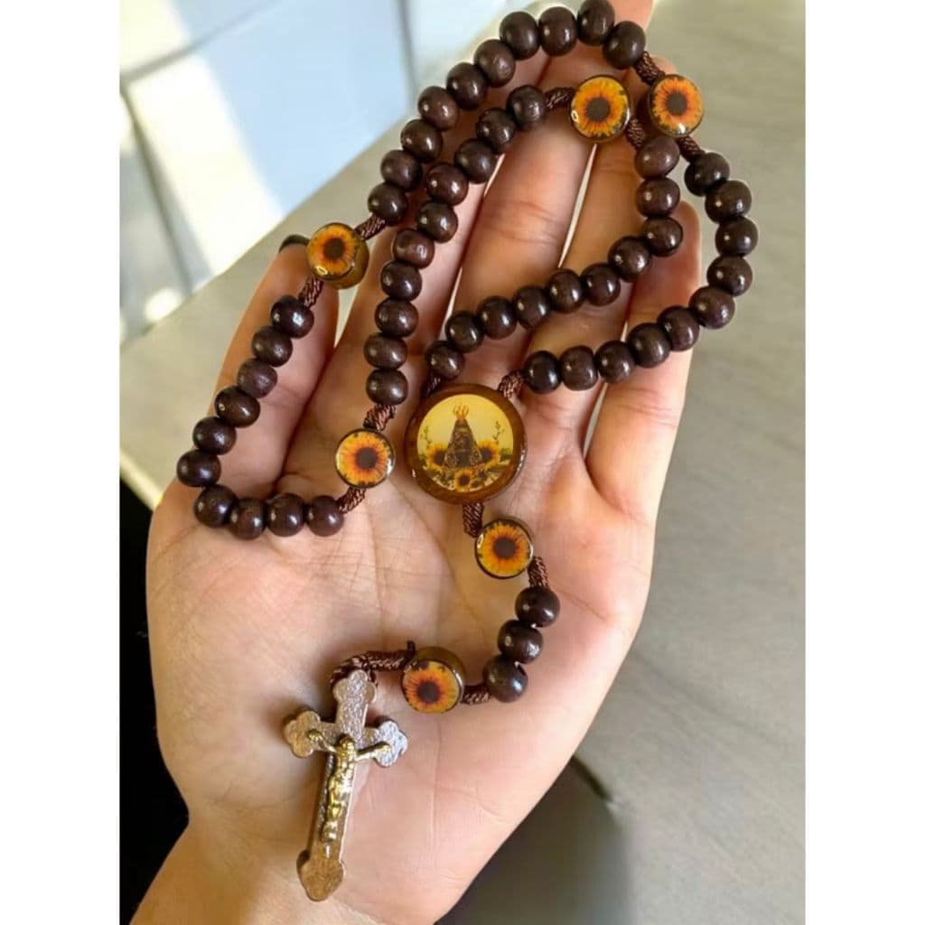 TERÇO NOSSA SENHORA APARECIDA COM FLOR DE GIRASSOL , SUA ESPIRITUALIDADE RENOVADA A CADA MISTÉRIO !!!!!
