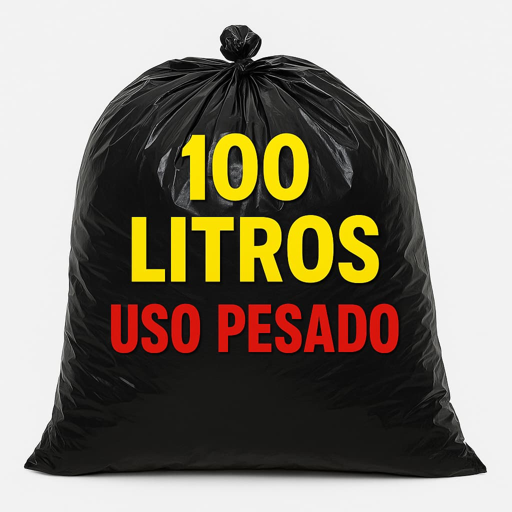 Saco De Lixo 10/20/50 un 100 LT Reforçado Grosso Uso Pesado Cor Preto Grande Casa Escritório Empresa