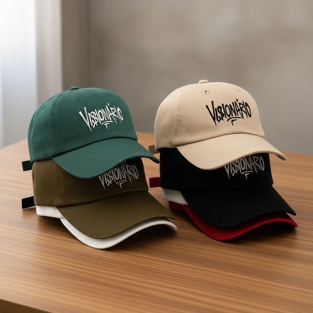 Bone Visionario Influencer Premium Bordado Unissex Algodão Regulagem Estiloso Lançamento