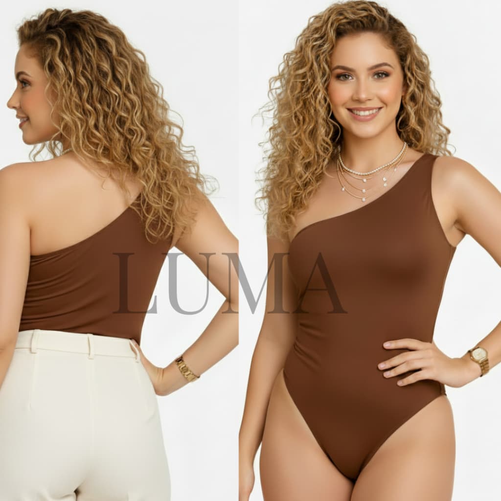 Body Feminino Mula Manca Suplex Sem bojo Bory Moda Blogueira Com Forro Duplo frente e costa Bore cor Marrom