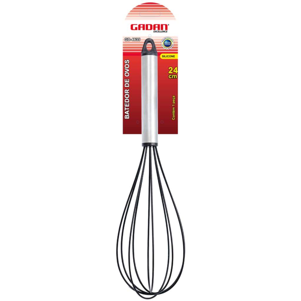 Batedor de Ovos Inox 35cm Fouet Profissional Cozinha Reforçado Utensílio Doméstico
