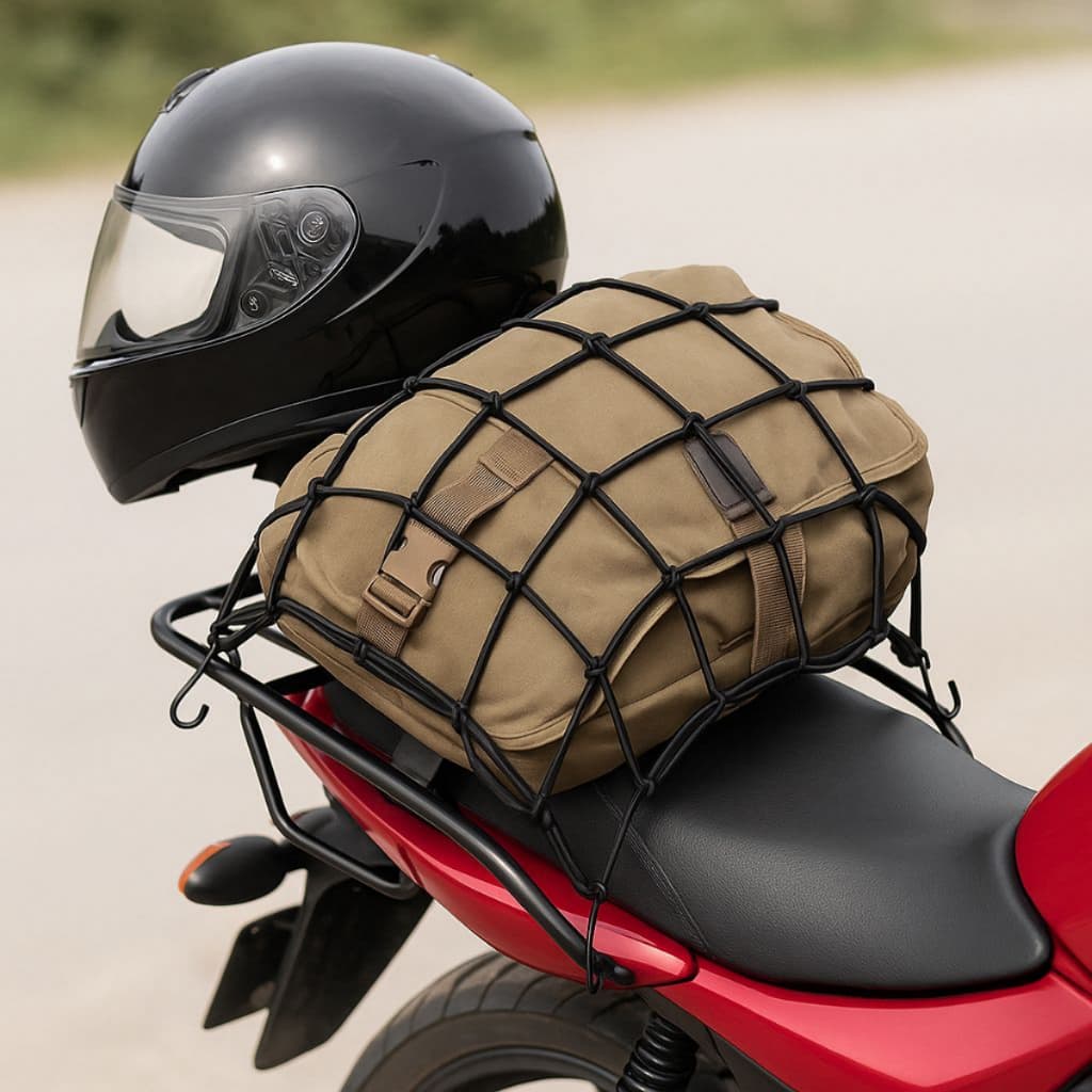 Redinha Capacete Elástica Moto Tela Rede 35 X 35 C/ Ganchos