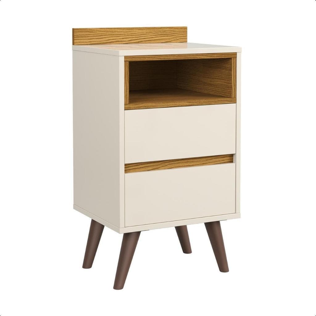 Mesa de Cabeceira Alamo Estilo Retrô 2 Gaveta Quarto Diversas Cores